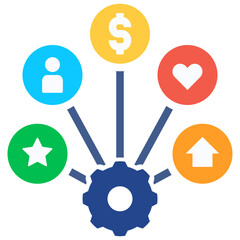 strategy flat style icon