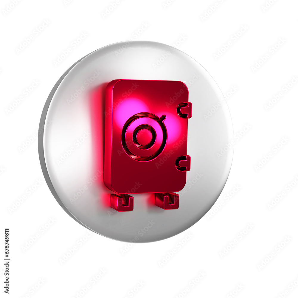 Poster red safe icon isolated on transparent background. the door safe a bank vault with a combination lock