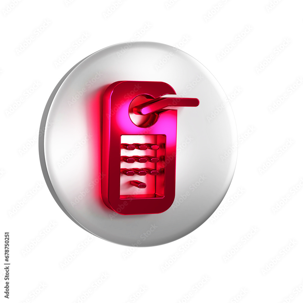Poster red digital door lock with wireless technology for unlock icon isolated on transparent background. d