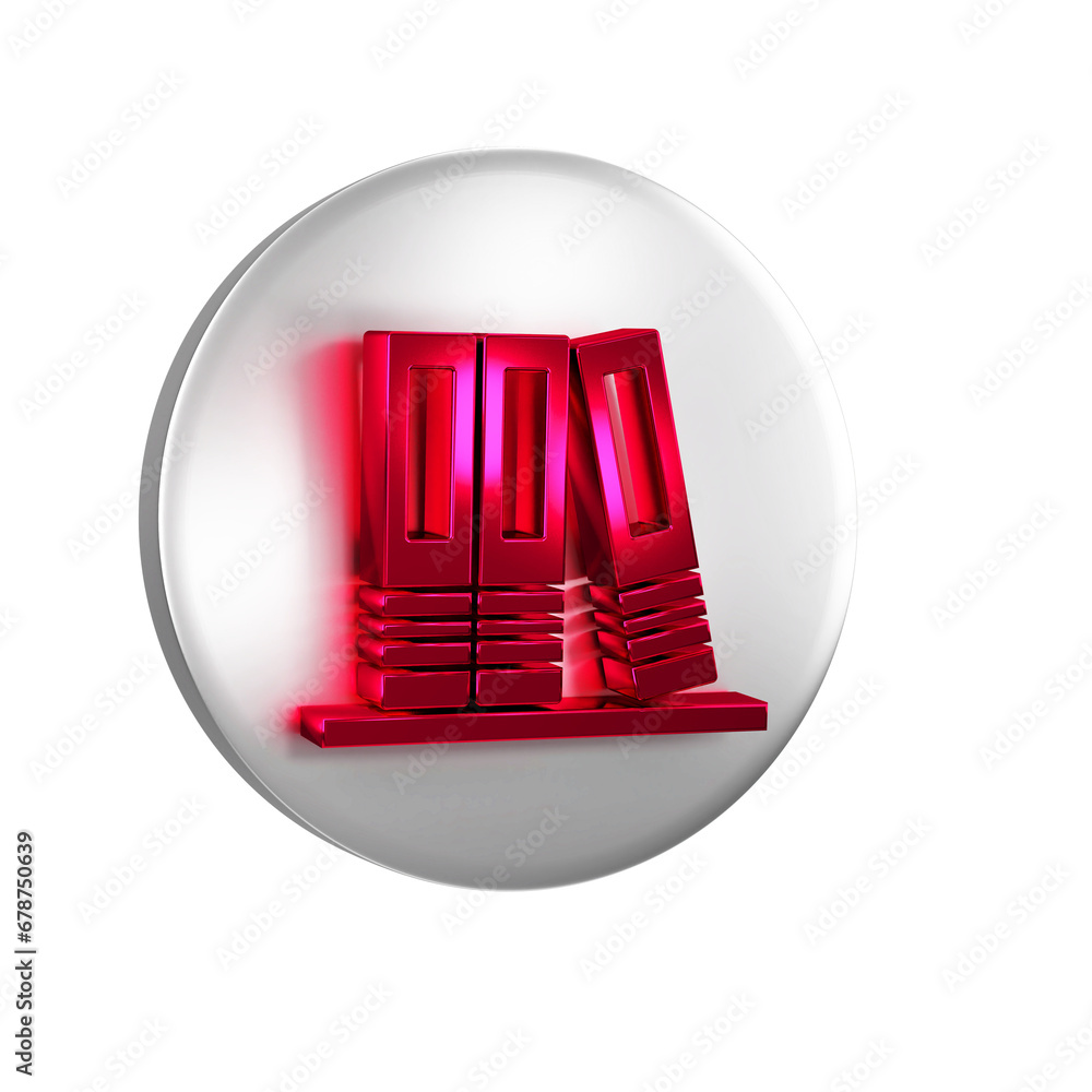 Aufkleber red office folders with papers and documents icon isolated on transparent background. office binders