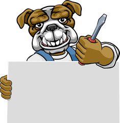 Electrician Bulldog Dog Screwdriver Tool Handyman
