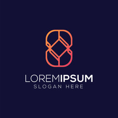 Geometric technology logo design concept
