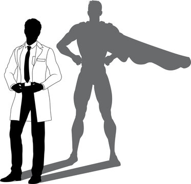 recommend clip art: Superhero Scientist Super Hero Shadow Silhouette