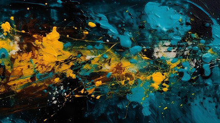 Fototapeta na wymiar Abstract yellow and blue oil painting texture background