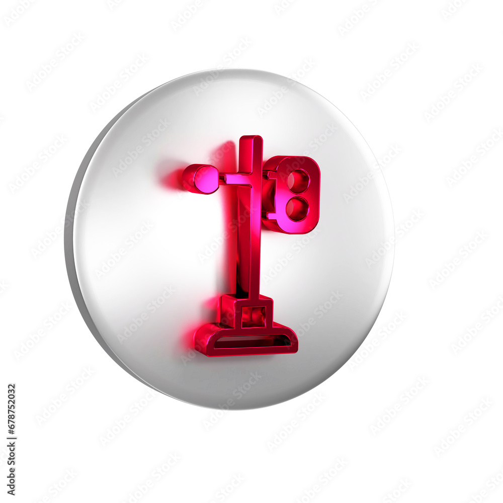Poster red train traffic light icon isolated on transparent background. traffic lights for the railway to r