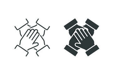 Team hands together. Illustration vector