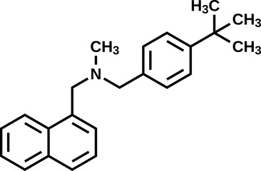 Butenafine structural formula, vector illustration 