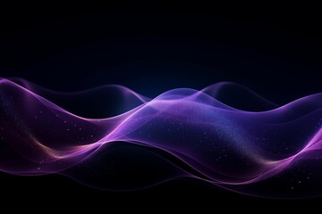A glowing purple and blue wave on a black background