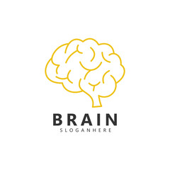 Brain logo design. Brainstorm think idea logo inspiration