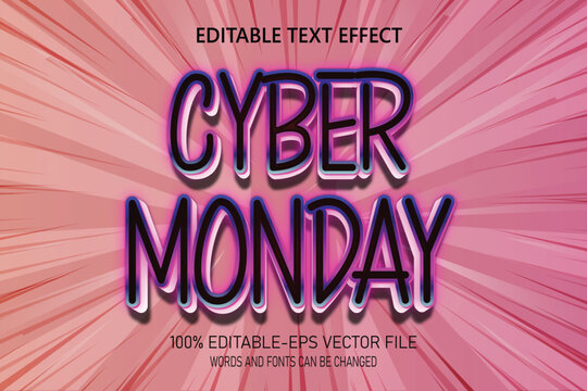 Cyber monday text effect style. Editable text effect
