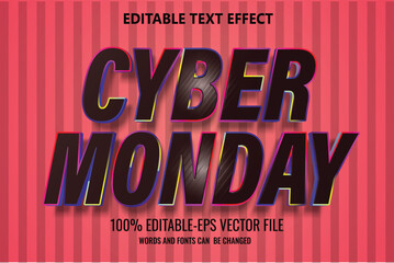 Cyber monday text effect style. Editable text effect