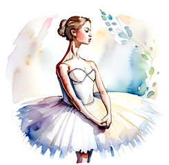Namalowana baletnica ilustracja - obrazy, fototapety, plakaty