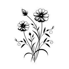 line drawing, line art png, line art prints, spring clipart, line art rose, rose clipart, floral svg, flower png, wildflower svg, flower clipart, bouquet svg, tattoo svg, line art, svg files, svg file