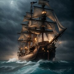 Fototapeta premium ship in the sea