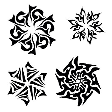 a pattern like a tattoo, four elements, abstract, symbol