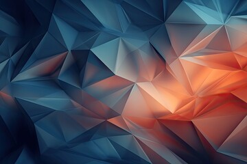 Abstract polygonal background. Triangular design for your business, Polygonal crystalline surface with muted gradient. Geometric 3d render, AI Generated - obrazy, fototapety, plakaty