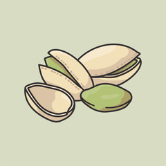 Pistachio nuts vector illustration for Pistachio Day on February 26. Healthy snack symbol.