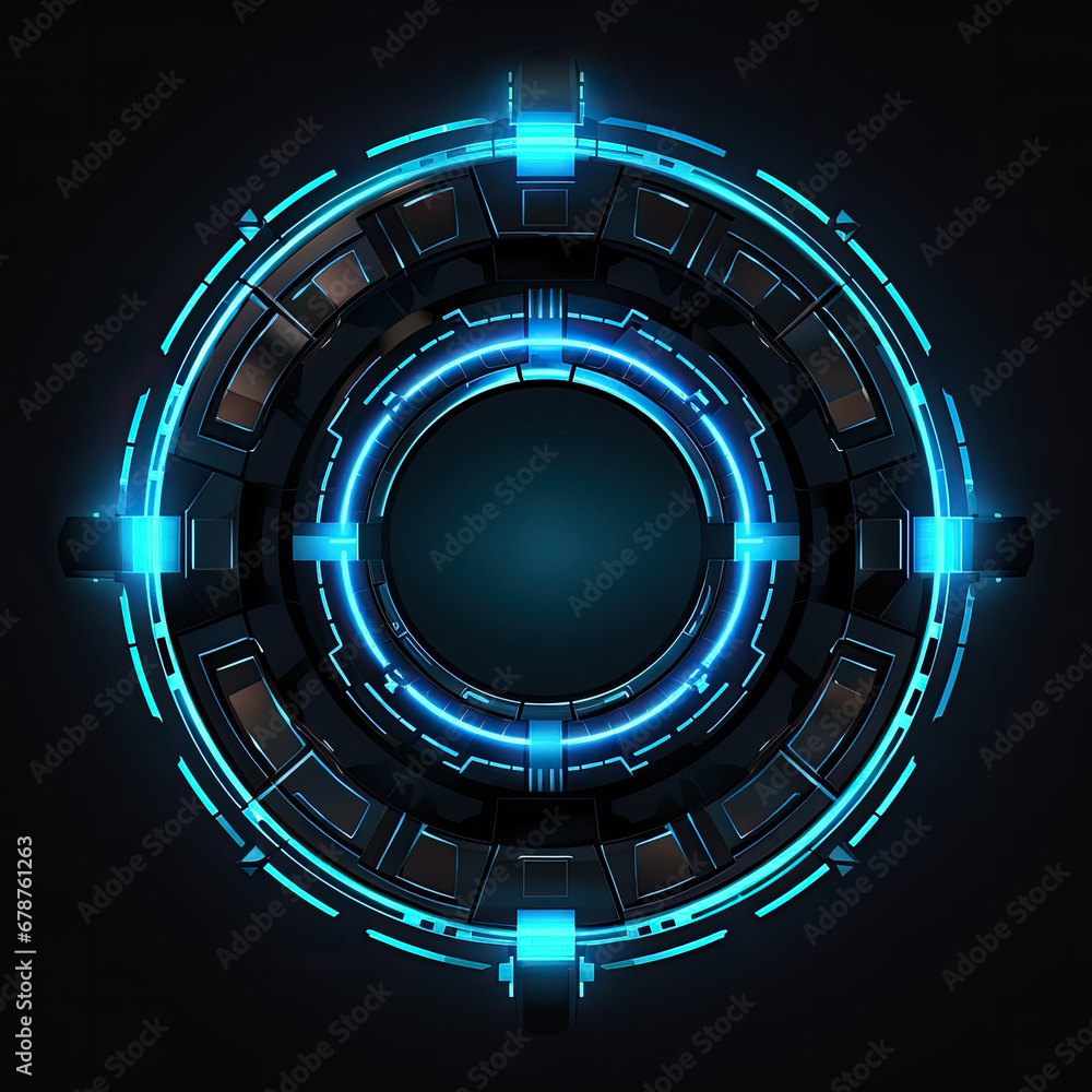 Poster Abstract Circle and line HUD technological futuristic elements.particle data background future design.