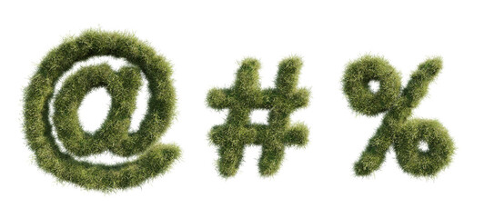 grass alphabet  on white background