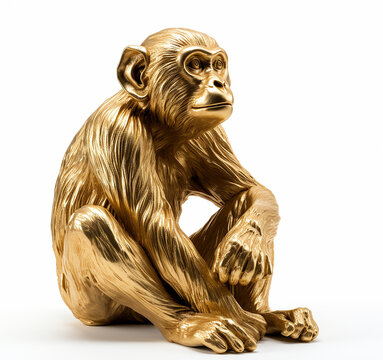 estatua de macaco dourado ouro