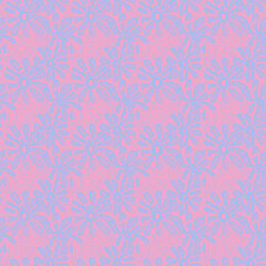 Fototapeta premium Surreal seamless artwork with hand drawn flower and leave patterns