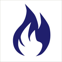Fire vector icon.	On white.
