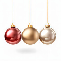 Exquisite Christmas ornament balls, perfect for adorning New Year festival parties. Isolated on a transparent PNG background, these luxurious Xmas glass ball elements add a touch of elegance to your c