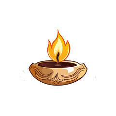 burning candle on a white background