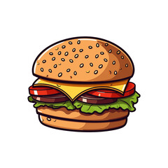 hamburger on white background
