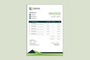 Unique professional corporate business invoice template