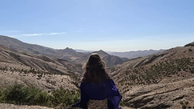 mountain on the atlas route in morocco