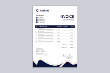 Unique professional corporate business invoice template