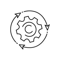 Implementation icon. Trendy modern flat linear vector implementation icon on white background from thin line general collection, editable outline stroke vector illustration