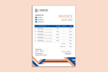 Unique professional corporate business invoice template