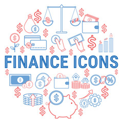 Set of Finance icons Vector illustration