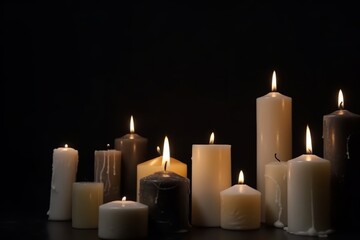 Fototapeta na wymiar Candle, candle light composition different rituals. Generative AI