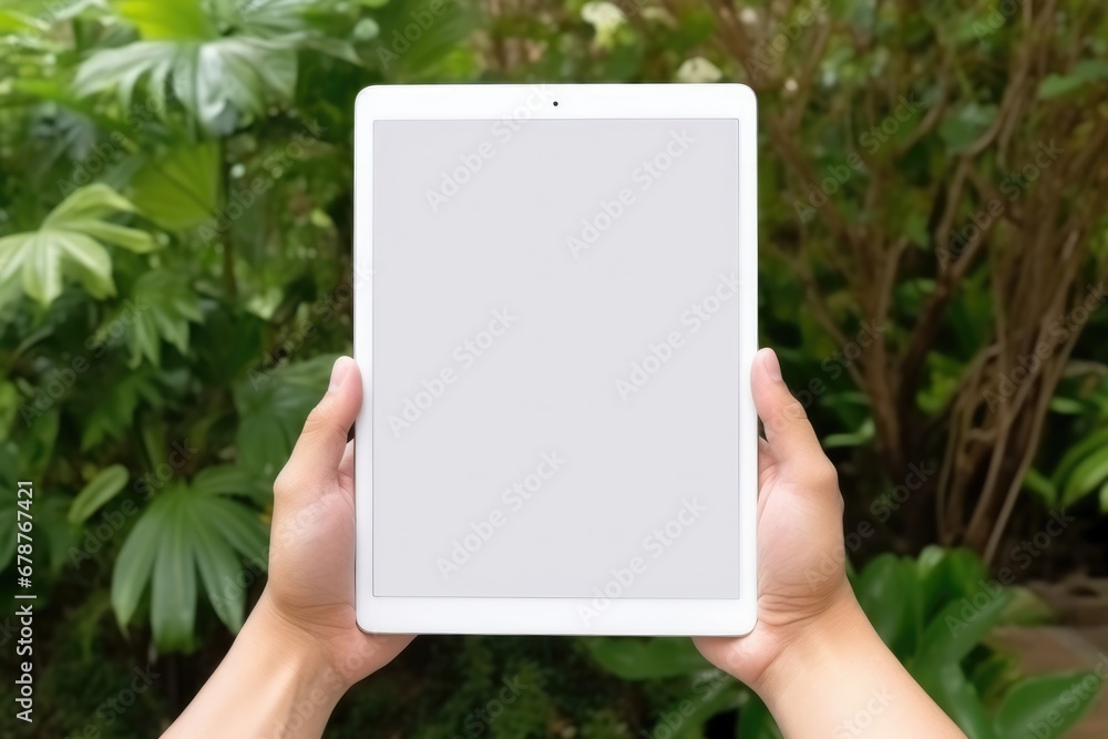 Poster pad tablet internet computer screen touch technology device white display communication digital hand