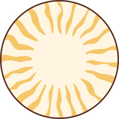 Groovy hippie 70s background. Waves, swirl, twirl, flower, rays pattern. Twisted and distorted vector in retro psychedelic style. Y2k aesthetic.