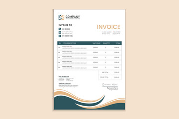 Unique professional corporate business invoice template