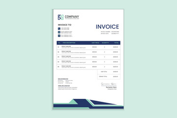 Unique professional corporate business invoice template