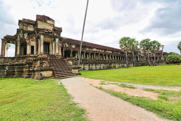 View of the Outer grounds of the Angkor Wat temple complex at Siem Reap, Cambodia, Asia