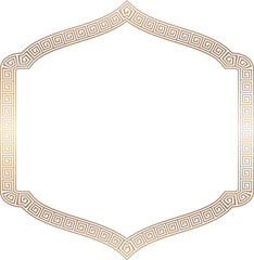 Square shape vintage frames meander frame Greek key pattern Greek meander greek fret golden frame gold picture frame gold borders Luxury decorative retro badge element