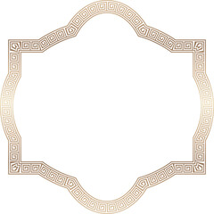 Square shape vintage frames meander frame Greek key pattern Greek meander greek fret golden frame gold picture frame gold borders Luxury decorative retro badge element