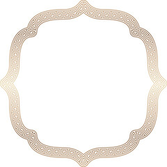 Square shape vintage frames meander frame Greek key pattern Greek meander greek fret golden frame gold picture frame gold borders Luxury decorative retro badge element