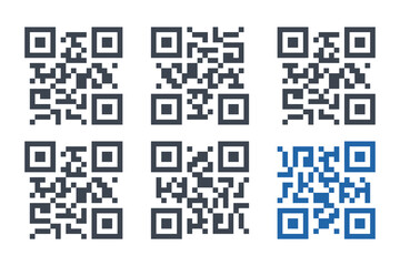 Barcode icon collection with different styles. QR Code icon symbol vector illustration isolated on white background