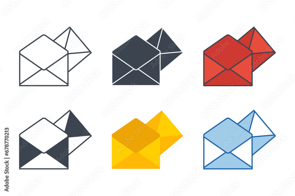 Poster envelope icon collection with different styles. mail envelope icon symbol vector illustration isolat