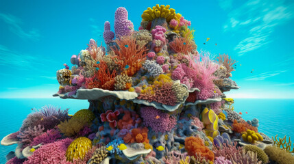 Naklejka na ściany i meble A beautiful underwater scene - Generative AI