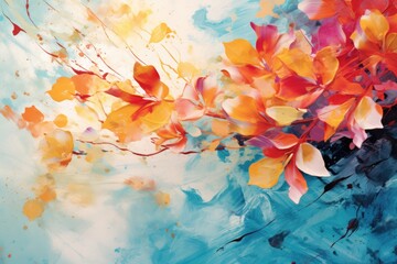 Wallpaper painting watercolor art yellow abstract bright design background flower texture spring nature