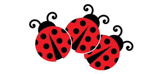 Fly flying ladybug. Vector dotted or polka dot pattern. Let spring begin. ladybug sign represents protection, resistance, luck and prosperity, but also the symbol of senseless violence.