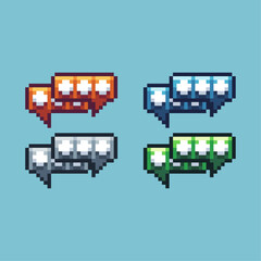  Pixel art sets of dialog box with variation color item asset. Dialog box on pixelated style. 8bits perfect for game asset or design asset element for your game design asset